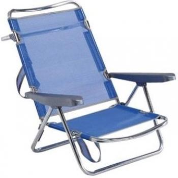 Silla de Playa Alco Multiposición Plegable Verde 62 x 82 x 65 cm