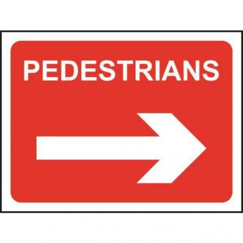 Pedestrian Right Direction Sign 600x450mm Zintec