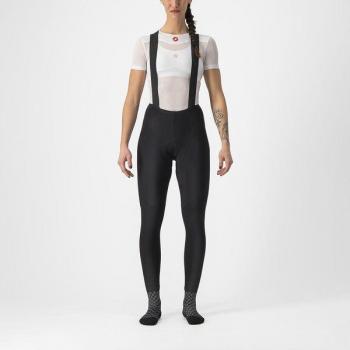 Zwarte CASTELLI Lange Dames Koersbroek met Vloerpadding Free Aero RC