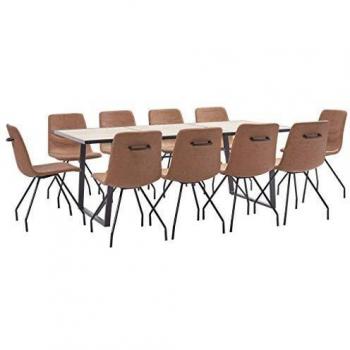 VidaXL Küchentisch & Esszimmertisch Set – 11‑teilige Sitzgruppe in Braun