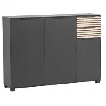 Schuhschrank Alexa schwarz matt B/H/T: ca. 141,9x105,5x35 cm