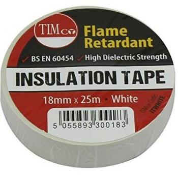 White PVC Electrical Insulation Tape 18mm x 58m
