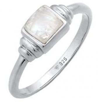 Elli PREMIUM Ring Mondstein Quadrat Vintage 925 Silber
