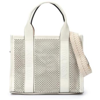 Bolso de hombro Pikolinos en piel blanca