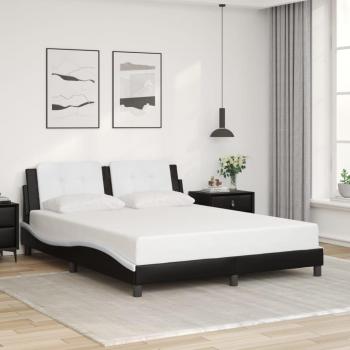 Vidaxl Bed Frame Faux Leather 160x200 cm Black and White