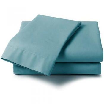 Elegant Pastel Aqua Percale Pillowcases – Dual (Cotton-Polyester)