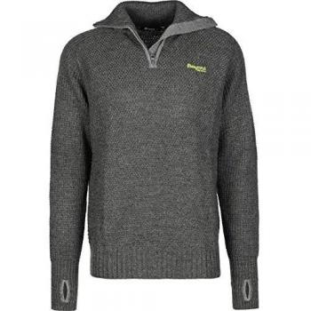Ultrahochwertiger Herrenpullover Bergans Ulriken in Dark Grey Melange, Größe XXL