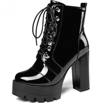 Botines de Cuero Charol para Estilo Gótico