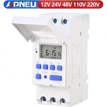 Weekly Programmable Digital Timer Relay Switch AC 220V 230V 12V 24V 48V 16A Din Rail THC15A