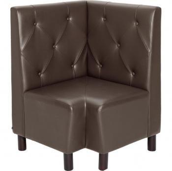 Panca ad angolo in similpelle marrone 75x75x102 cm VEGA