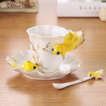 Bone China Goldfish Tea and Milk Cup Set