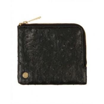 Ostrich Black Porte‑Monnaie MI‑PAC