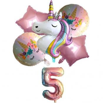 Aluminio Unicornio 32 + Número 1 – Accesorios Baby Shower