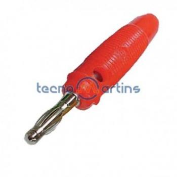 Conector Macho Banana 4mm Vermelho