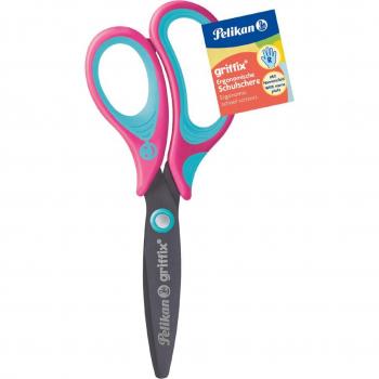 Rose Rond Ciseaux Scolaires Griffix PELIKAN Droitiers