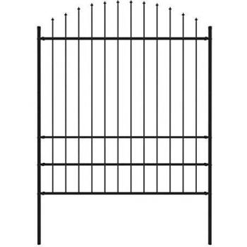 VidaXL Recinzione Decorativa per Giardino (1,75-2)x1,7m Acciaio Nero