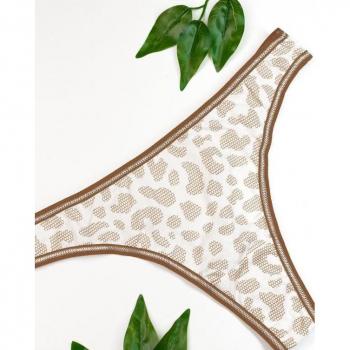 Lingerie Tanga con stampa ISSA Plus Beige