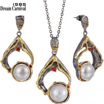 Big Pearl Gothic Jewelry Set for Women
