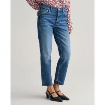 Jeans Gant Cropped Fit Blu Medio 28