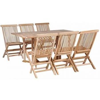 Giardino Easy Fold 7‑piece teak set: tavolo + sedie pieghevoli