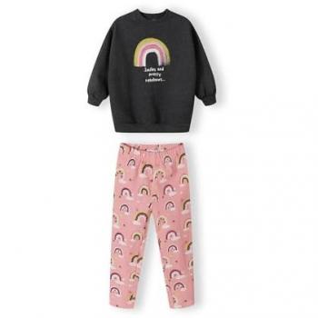 MINOTI Oberteil und Leggings Set in Dunkelgrau
