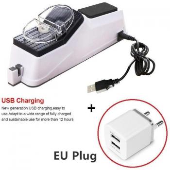 Electric Knife Sharpener with USB for Kitchen Knives, Adjustable, White