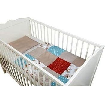 Completo di biancheria da letto per neonato ULLENBOOM ® Arcobaleno (set 2 pezzi: federa guanciale 35x40 cm e copripiumino 80x80 cm)