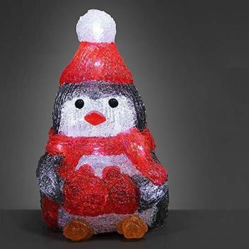 Decorazione Pinguino Natalizia in Acrilico con Funzionamento a Cavo