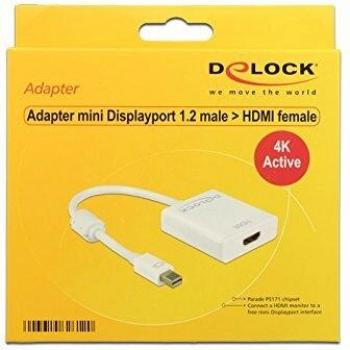 Delock Adapter mini DisplayPort 1.2 Stecker > HDMI Buchse 4K Aktiv weiß (62612)