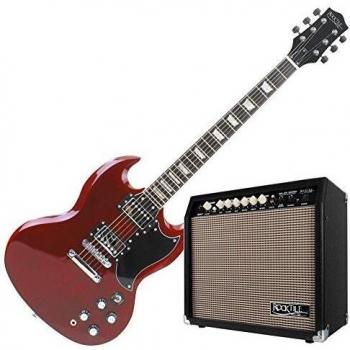 Rocktile Pro S-Red Guitaré Heritage Cherry Amplificateur