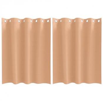 Ensemble de rideaux 2 pcs Marron Clair Polyester vidaXL