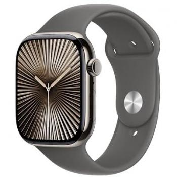 Apple Watch Series 10 46mm Natural Titanium – GPS & Cellular – Stone Grey Sport Band (M/L)