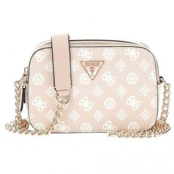 Borsa a tracolla Guess Noelle beige e rosa