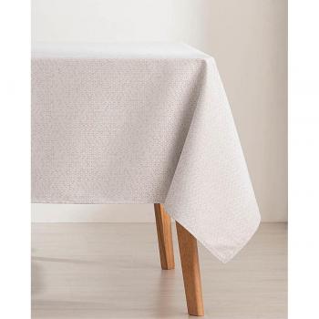 Mantel Antimanchas Rectangular 140x100cm Algodón Jacquard Impermeable Lurex Brillante Tilu Plata
