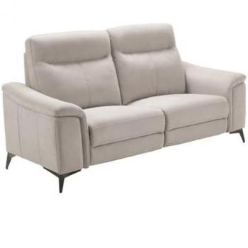 Salon BRAGA 2 places microfibre gris clair avec supports métalliques