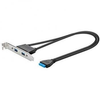 Goobay 95369 Slotblende 2x USB 3.0 19 Pin Motherboard Anschluss, 0,6m