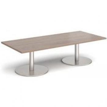 Monza Rectangle Coffee Table in Barcelona Walnut with Brushed Steel Bases