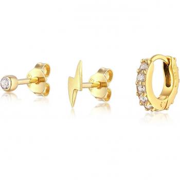 Elli Piercing-Set Ohrringe Kristalle Blitz Creole