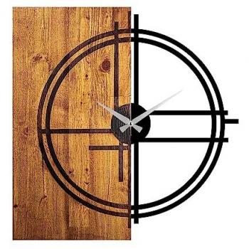 Wellhome Reloj Madera Cuadrado‑Circular con Tapa Negra – 3 cm de Profundidad