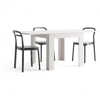 Mobili Fiver Table Carrée Élargissable Eldorado 90x180x90 Frêne Blanc