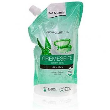 Soft & Gentle Cremeseife für Hände – 12 × 500 ml nachfüllbar, Aloe‑Vera (Schmees GmbH)