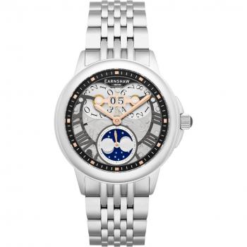 Alfred Waterhouse Black Stainless Steel Moon Phase Watch
