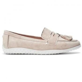 Mocassins Suédés Naturels avec Franges Moda in Pelle EU 40