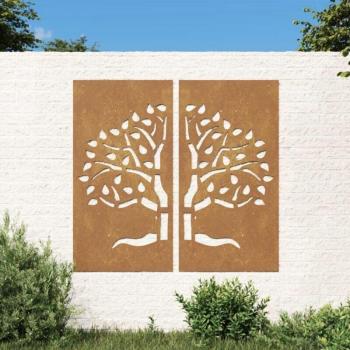 Décorations Murales Arbre Élégantes 2 Pcs 105x55 cm