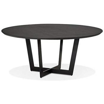 Table de salle à manger ronde 'LULU' en bois et métal noir