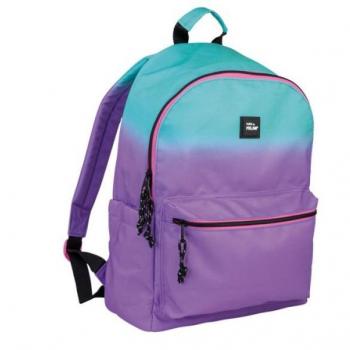 MOCHILA ESCOLAR CON 2 CREMALLERAS 22 L SUNSET LILA TURQUESA MILAN