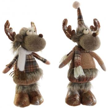 Decoro per albero di Natale: renna marrone DKD Home Decor (2 unità)
