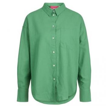 Camisa de Linho Verde Médio JJXX Jamie Feminina