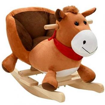 Sonata Cozy Rocking Horse with Backrest 60x32x50 cm Brown