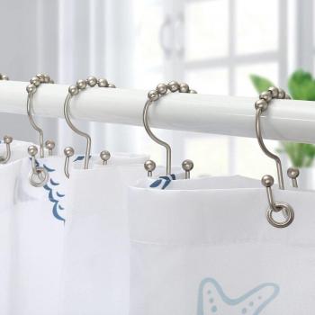Crochets de douche en acier inoxydable à double coulissement